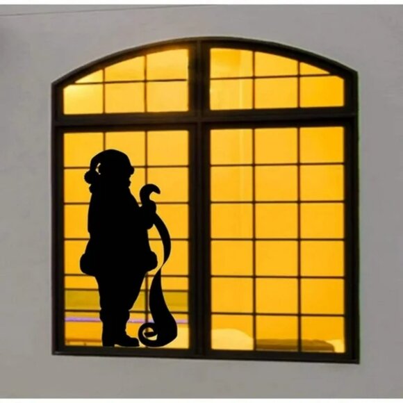Large Christmas Santa Claus with Naughty or Nice List Window Cling Silhouette - Picture 2 of 6